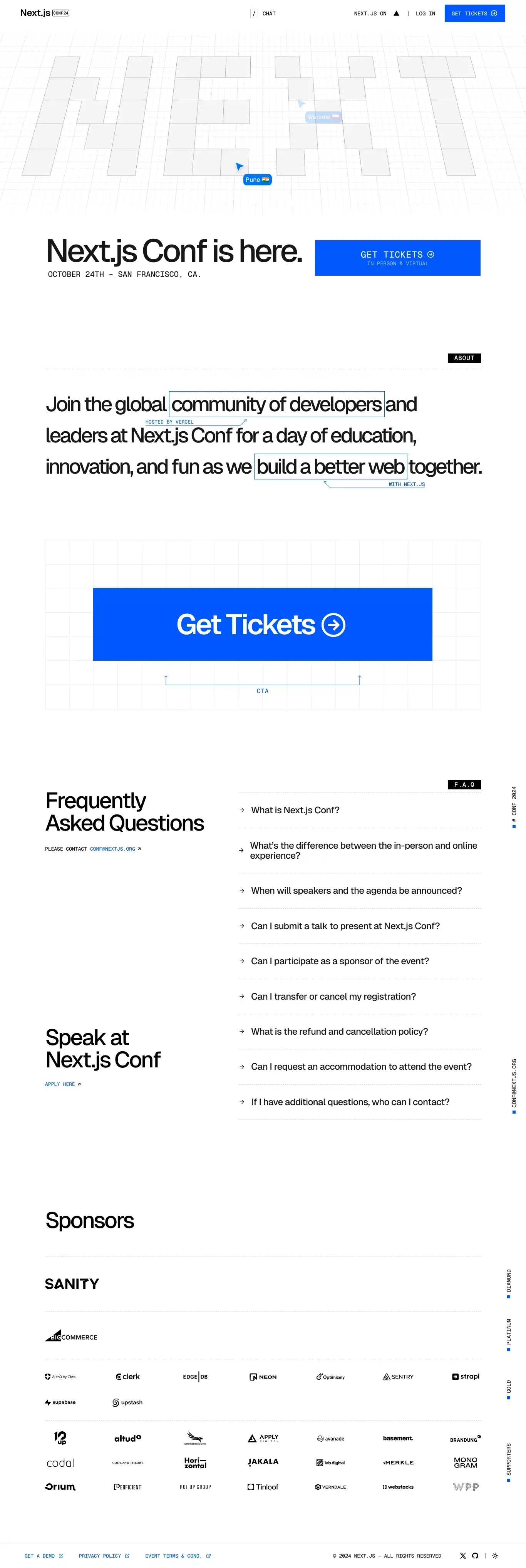 Next.js Conf by Vercel - Landing design