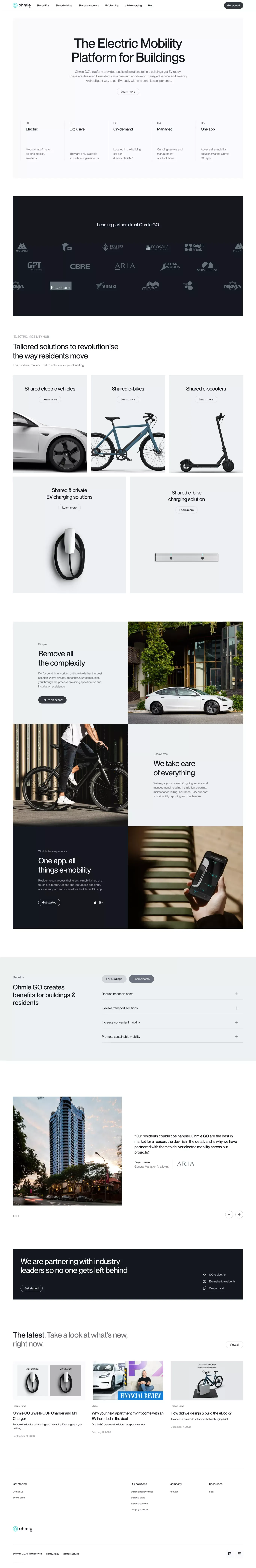 Ohmie GO | The Electric Mobility Platform for Buildings - Landing design