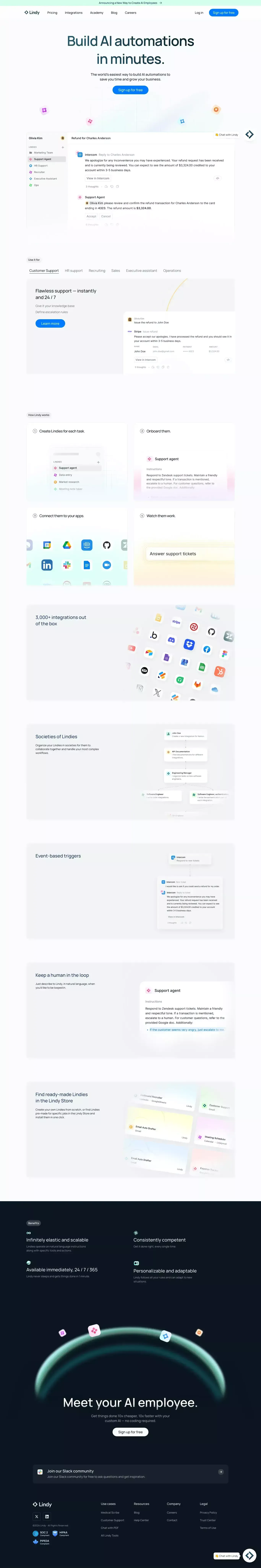 Lindy.ai — Meet Your AI Assistant - Landing design