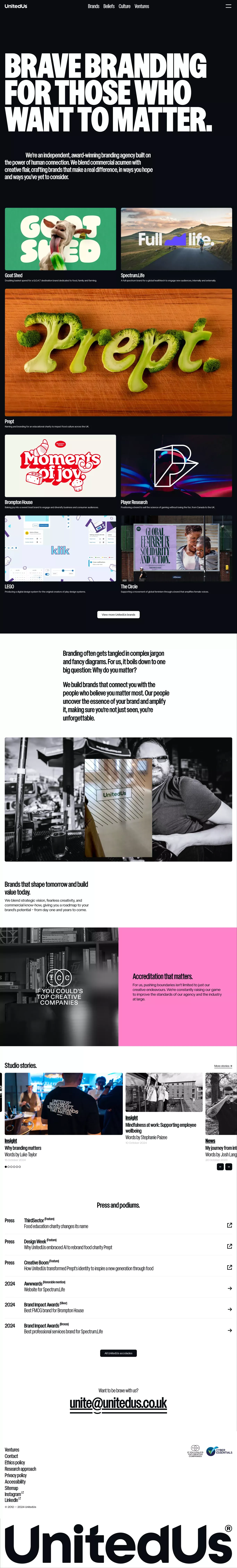 UnitedUs + Brands That Unite People, Purpose and Potential - Portfolio design