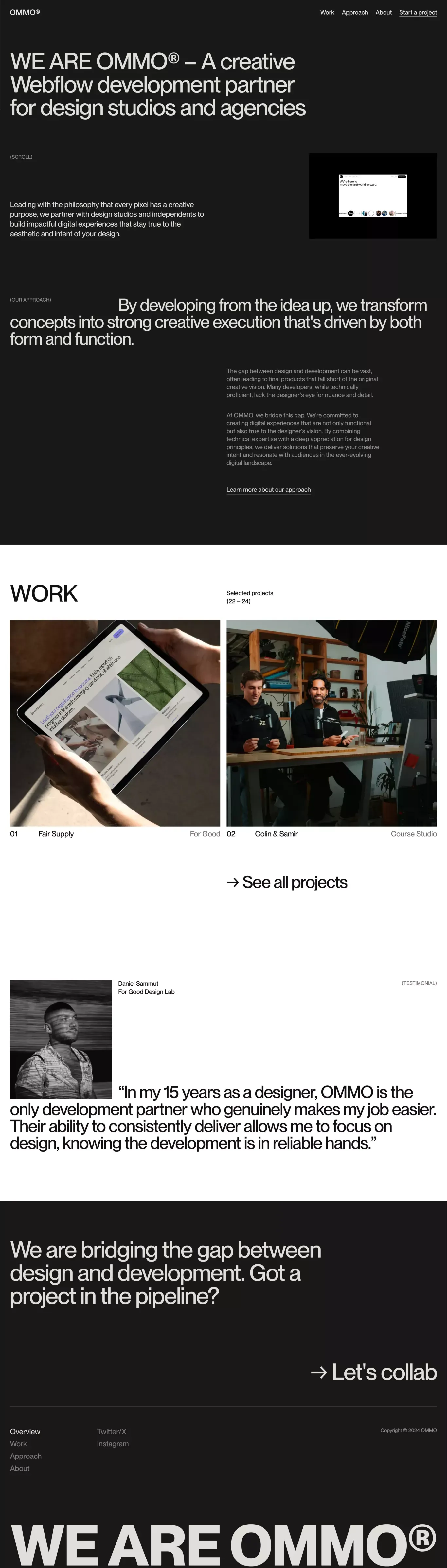 OMMO® – Webflow Development Studio - Portfolio design