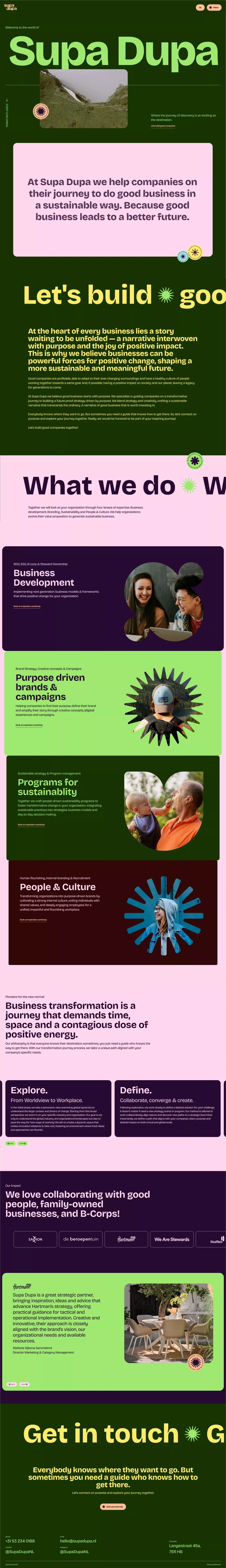SupaDupa - Let's build good companies! - Landing design