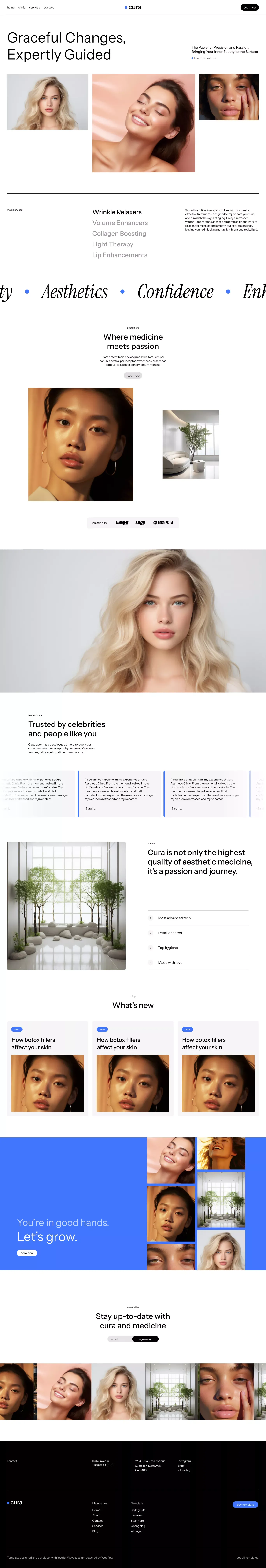 Homepage | Cura - Webflow Ecommerce website template - Template design