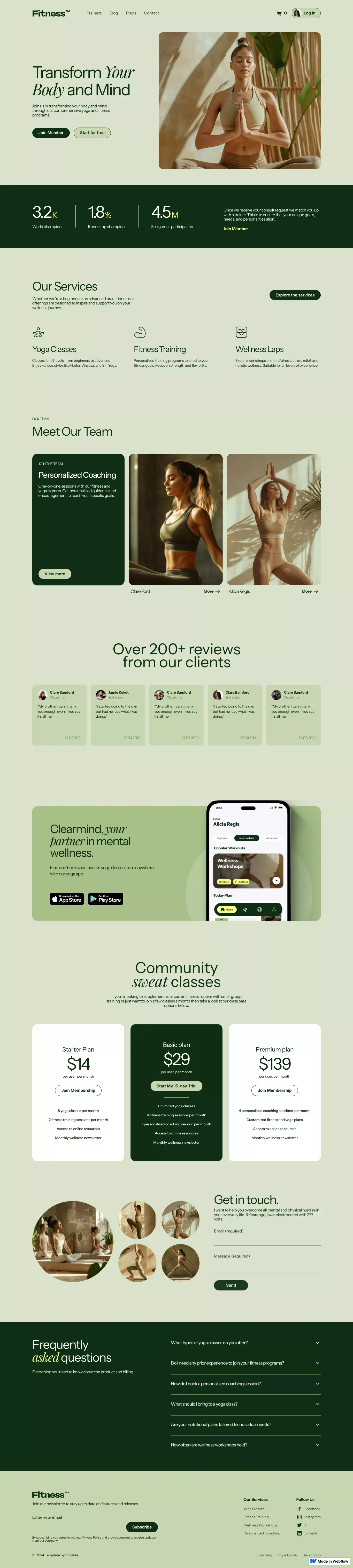 Serenium - Webflow Ecommerce website template - Template design
