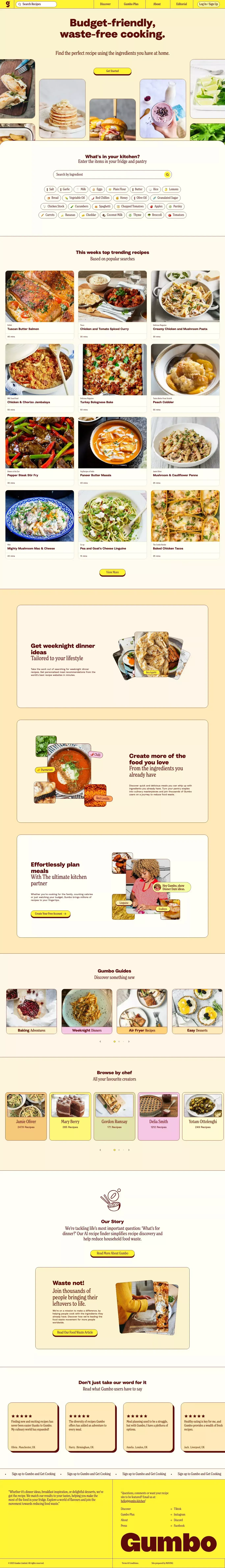 Gumbo | Find Recipes Using The Ingredients You Have at Home - Landing design