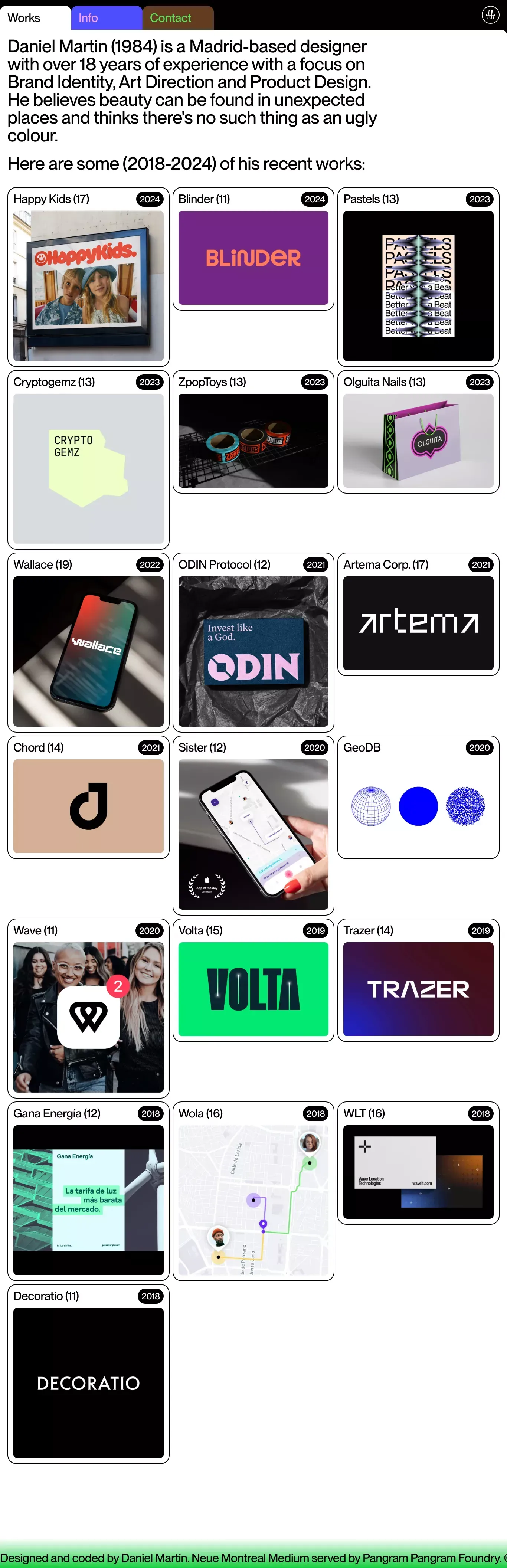 Daniel Martin - Portfolio design