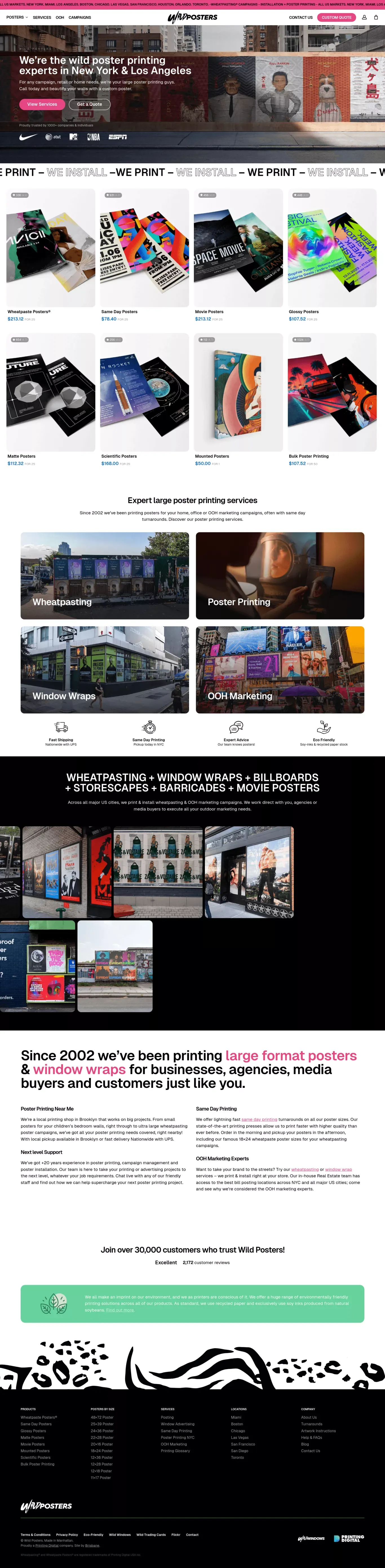Wild Posters | 🐅 NYC Large Poster Printing Service - Ecommerce design