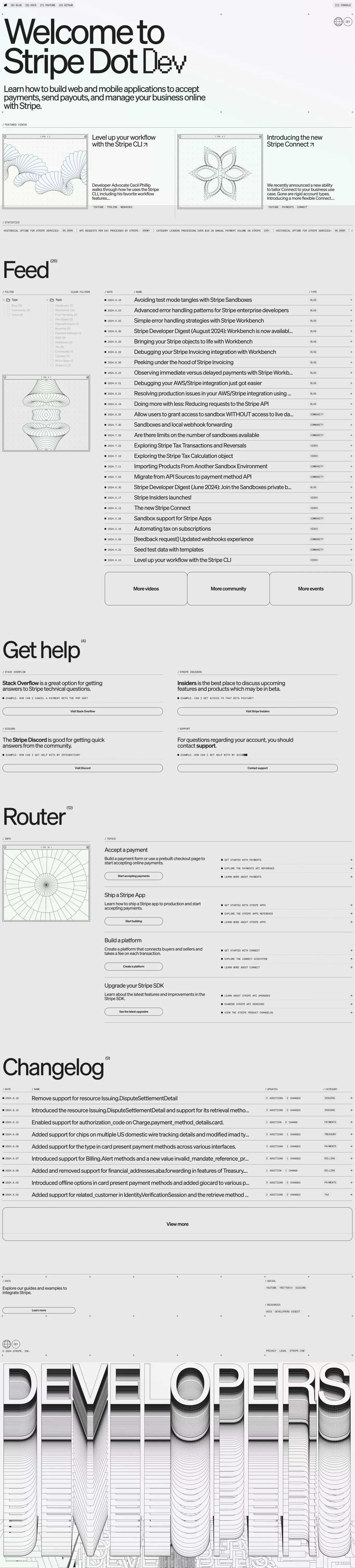 Stripe Dot Dev - Landing design