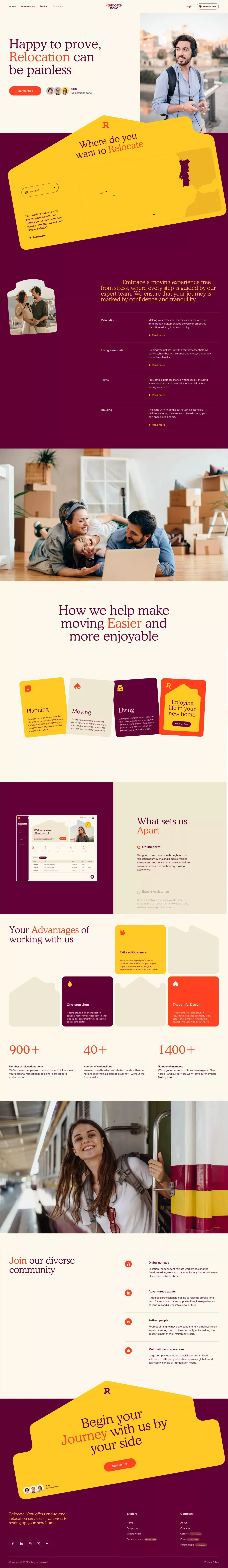 Relocate now - Landing design