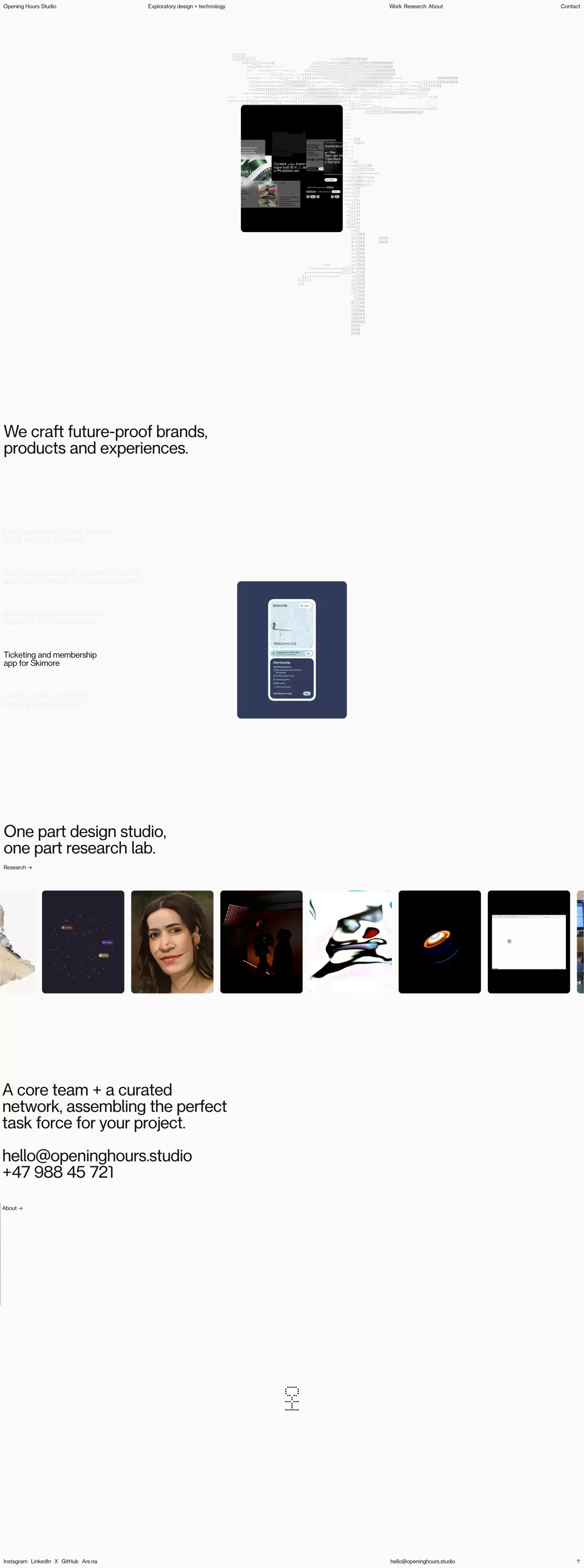 Opening Hours Studio - Portfolio design