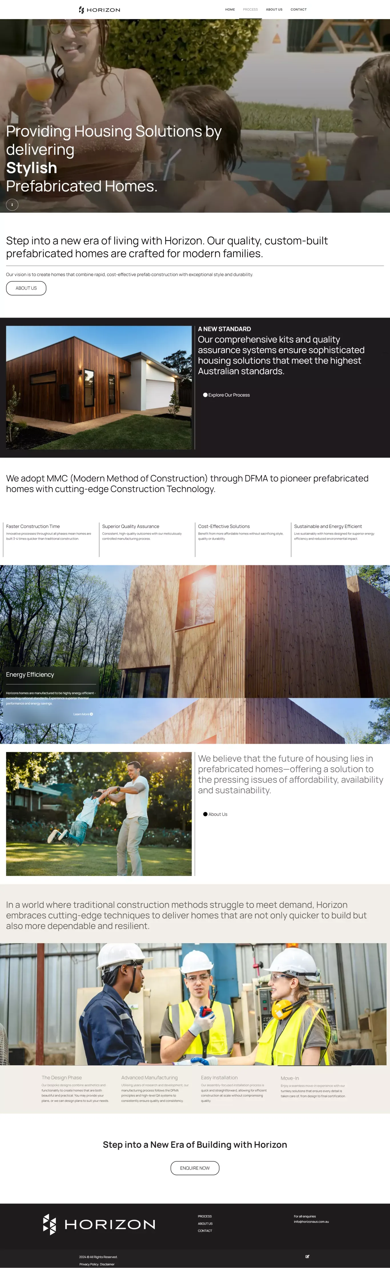 Providing Housing Solutions by delivering Stylish, Quality, Affordable Prefabricated Homes. | Horizon Prefabricated Homes - Landing design