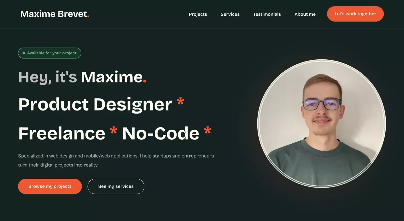 Maxime Brevet - Product Designer Freelance - Portfolio design