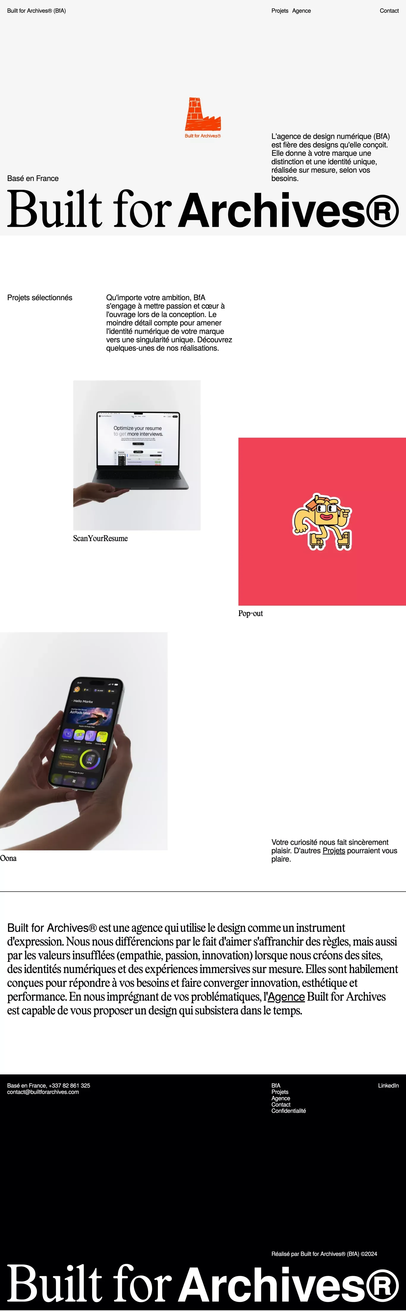 Built for Archives - Agence Digitale Créative - Portfolio design
