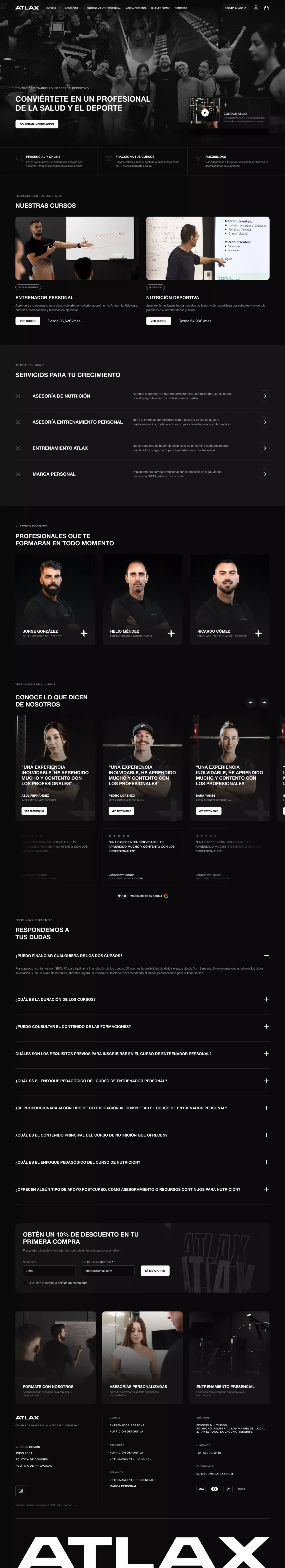 Somos Atlax | Centro de desarrollo integral y deportivo - Landing design
