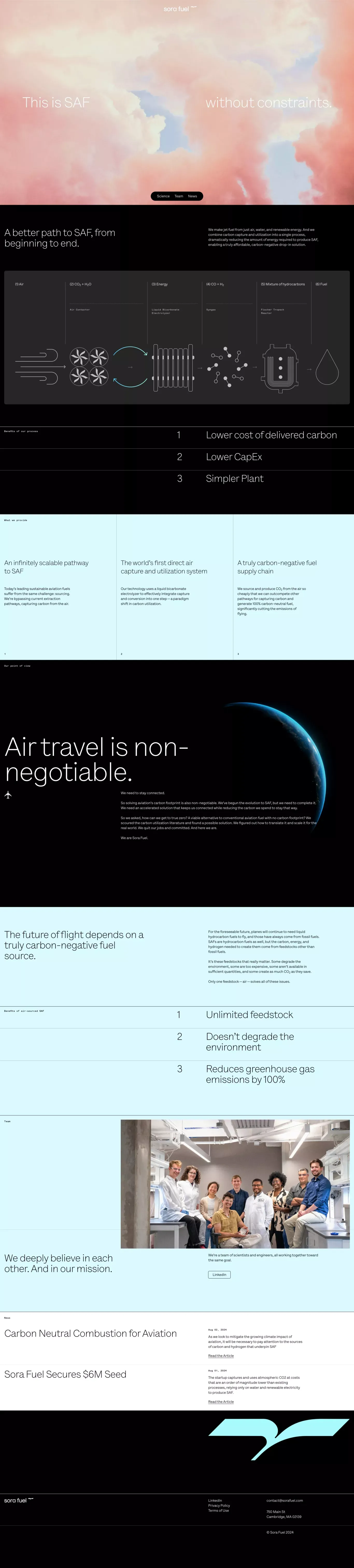 Sora Fuel - Landing design