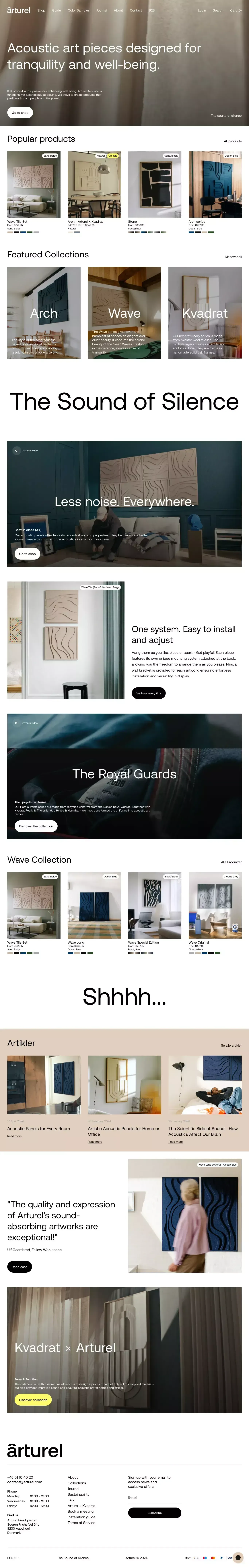 Acoustic art and acoustic panels for all spaces | Arturel - Ecommerce design