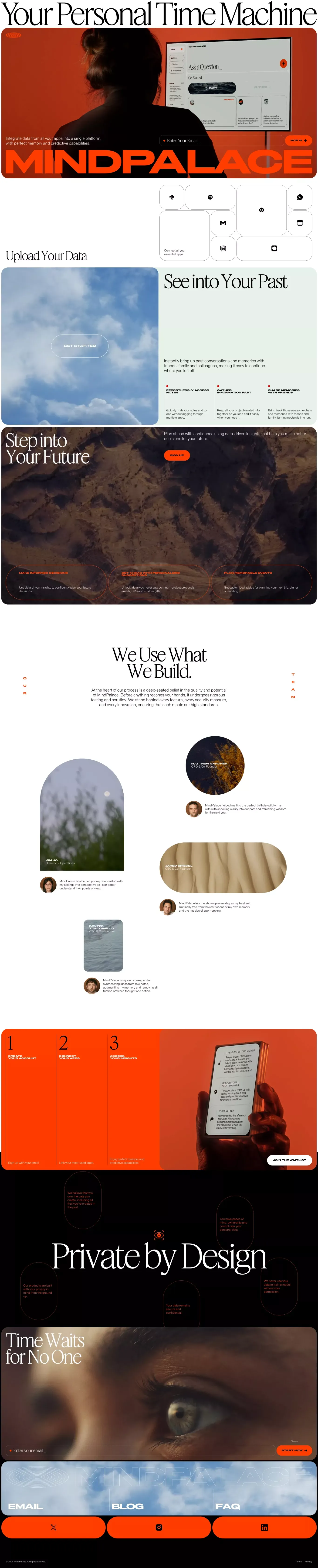 MindPalace - Your Personal Time Machine - Landing design