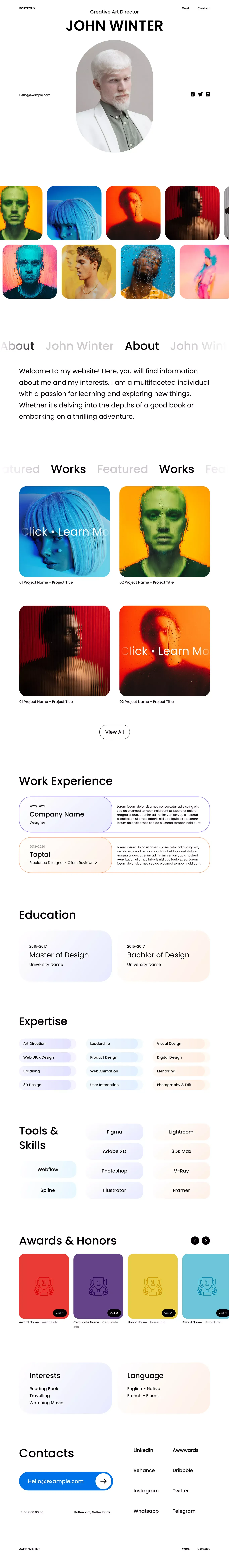 Portfolix - Webflow HTML website template - Portfolio design