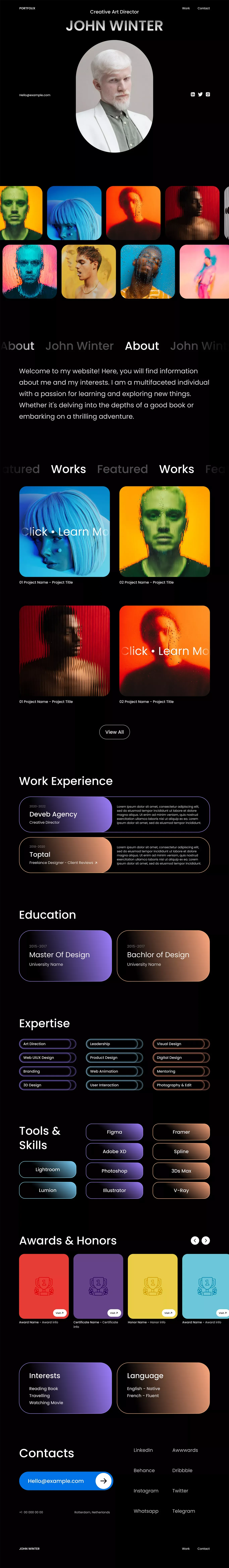 Portfolix Dark - Webflow Ecommerce website template - Portfolio design