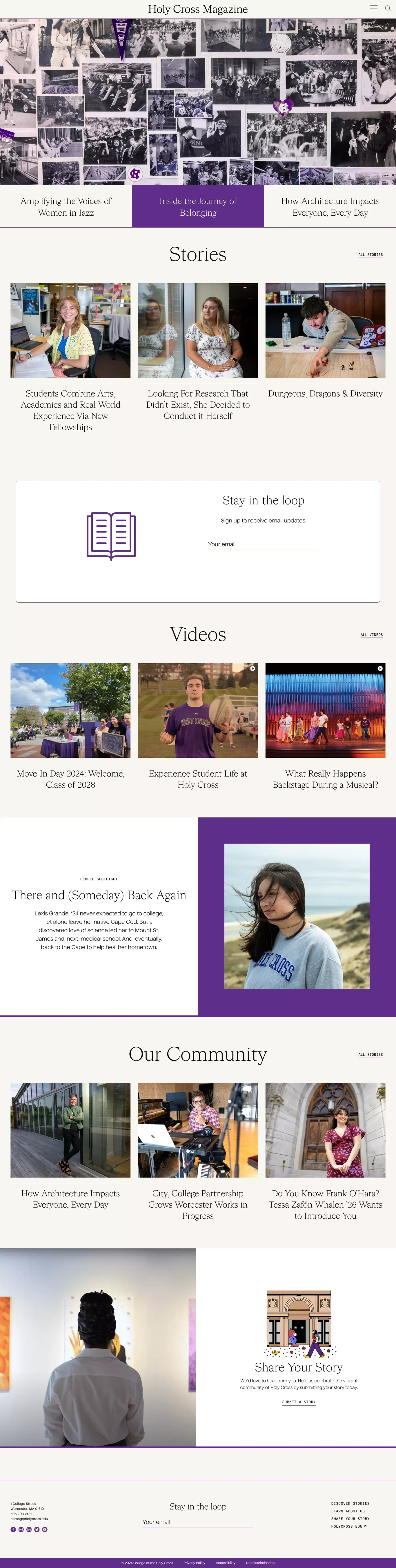 Holy Cross Magazine | Holy Cross Magazine - Blog design