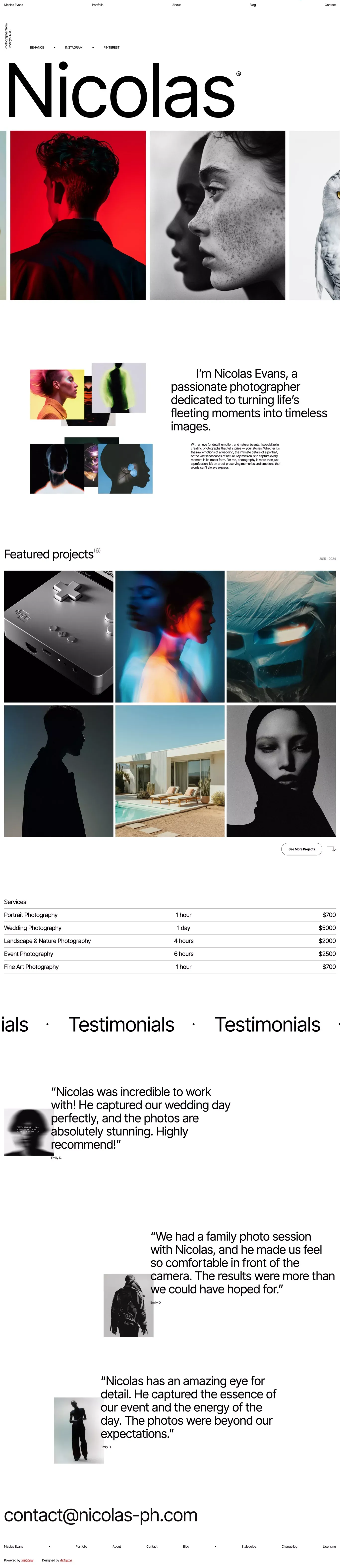 Marinie | Webflow HTML website template - Template design
