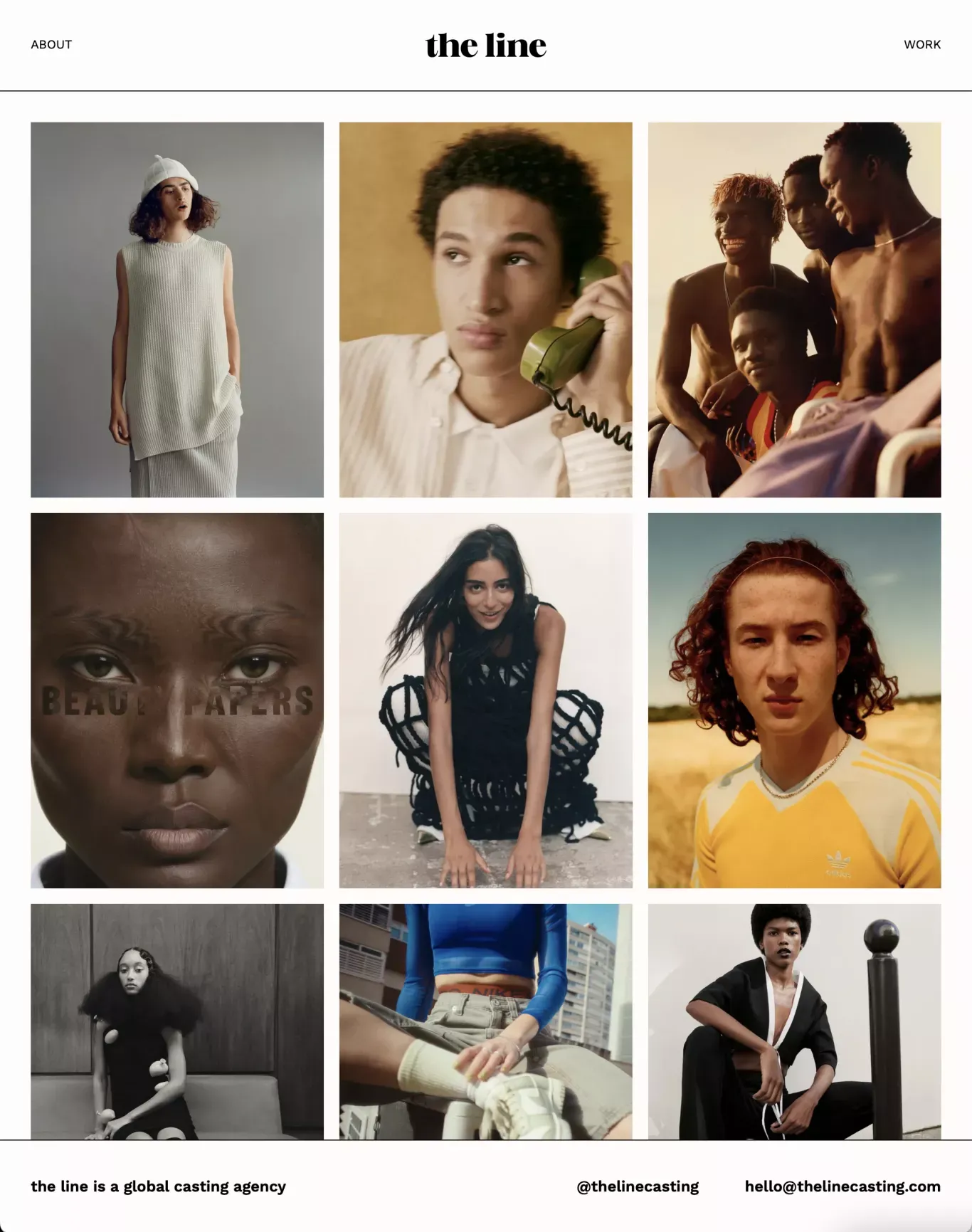 the line - global casting agency - Portfolio design