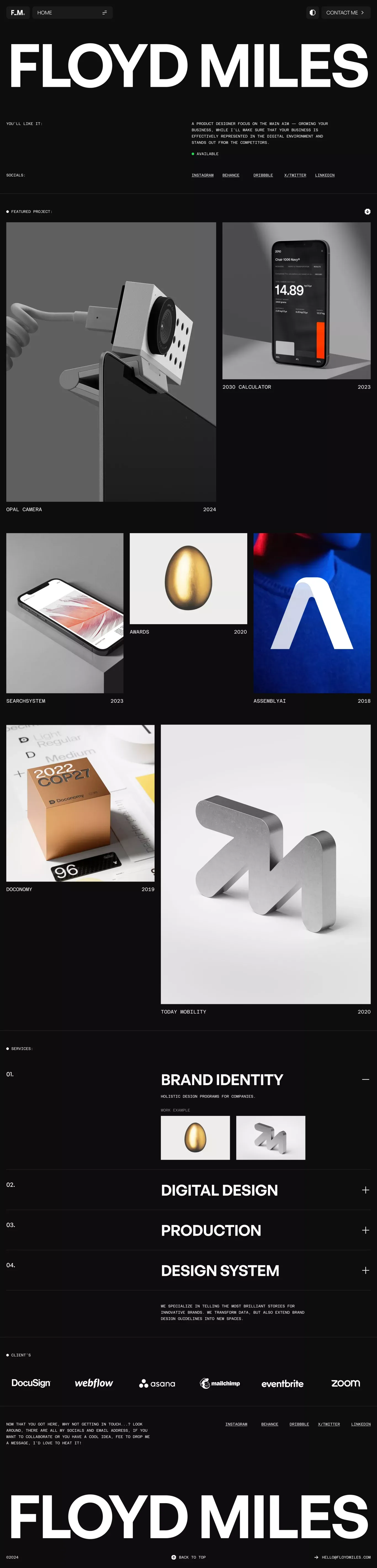 F_M Designer - Portfolio Template | Framer - Template design