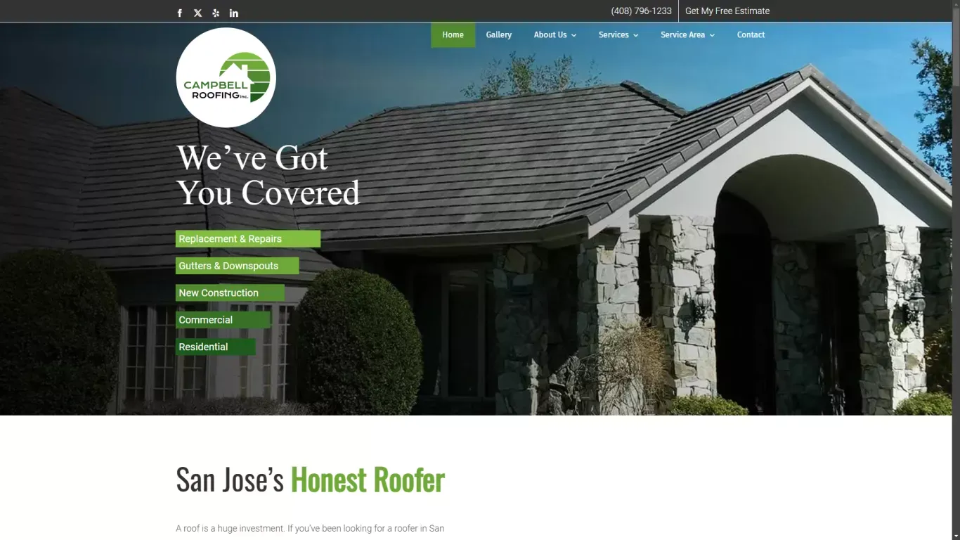 Roofer in San Jose CA | Campbell Roofing, Inc. | 408-796-1233 - Landing design