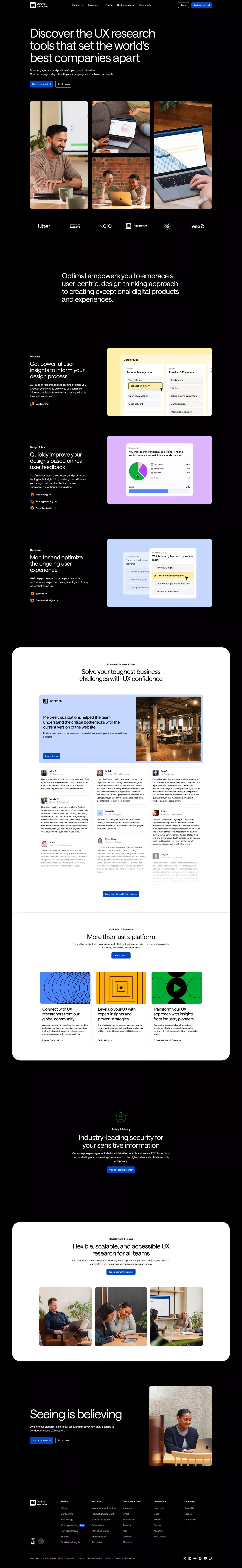 UX Research & Design Testing Platform | Optimal Workshop - Landing design