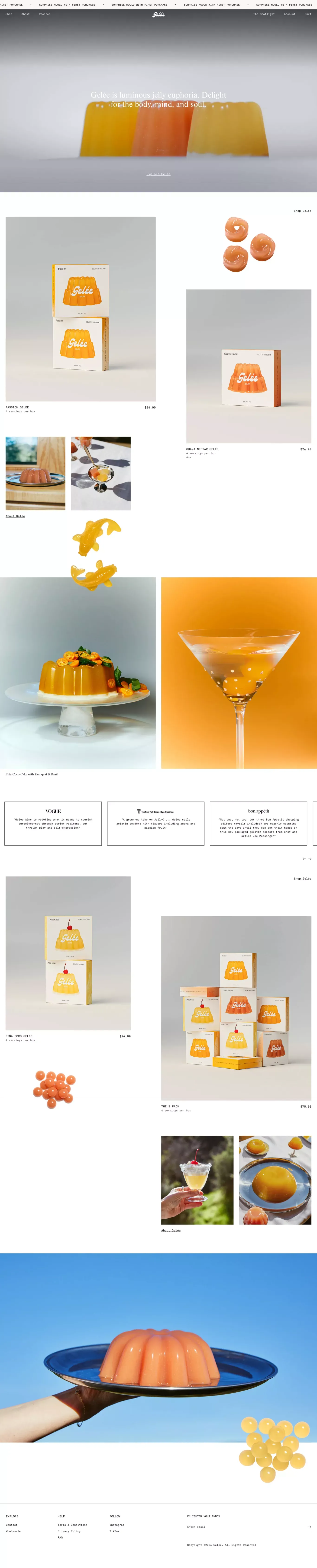 Gelée - Ecommerce design
