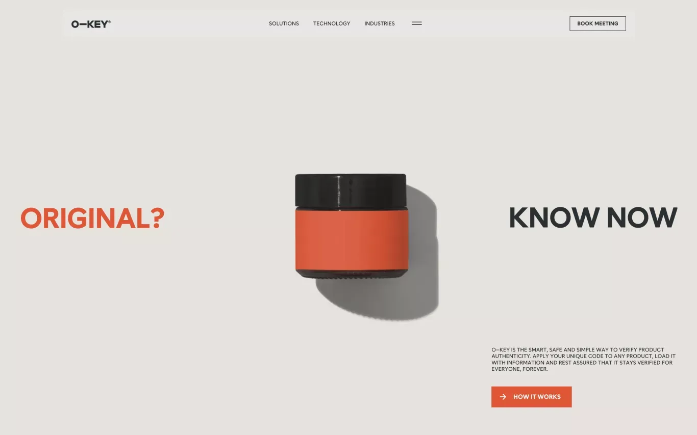 Genuine? Know now — O-KEY - Landing design