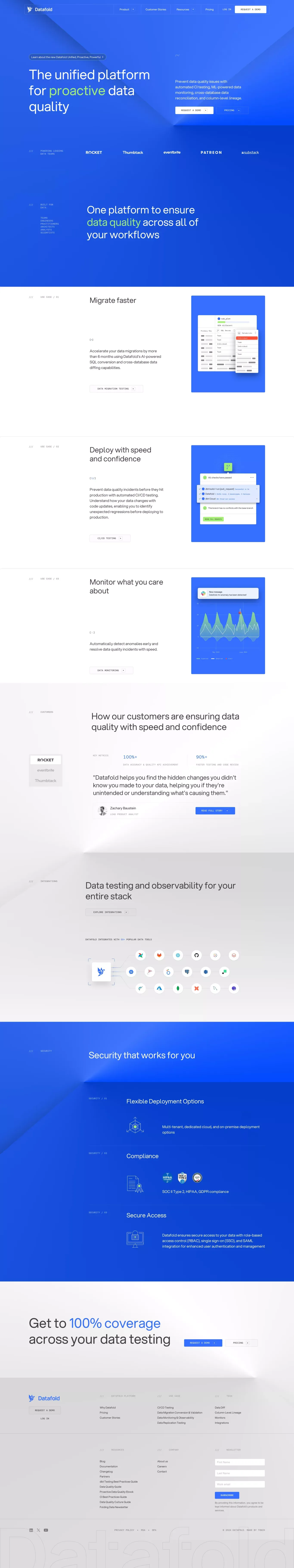 Proactive Data Quality Platform | Datafold - Landing design