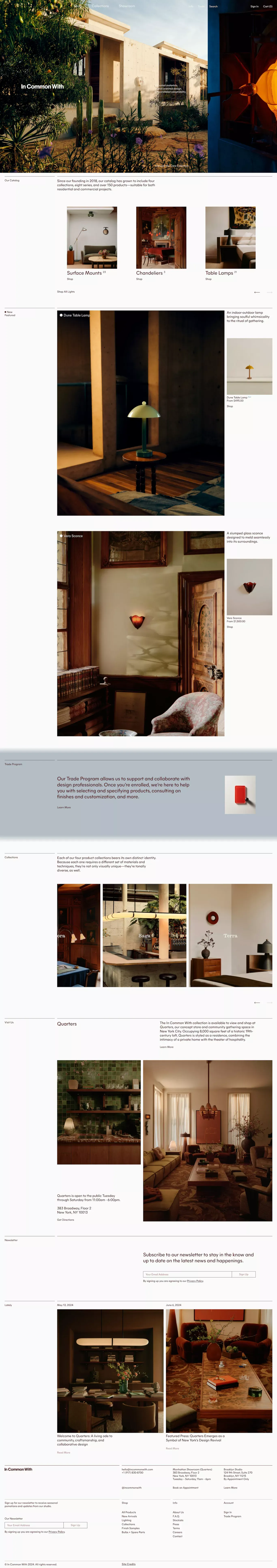 In Common With - Ecommerce design