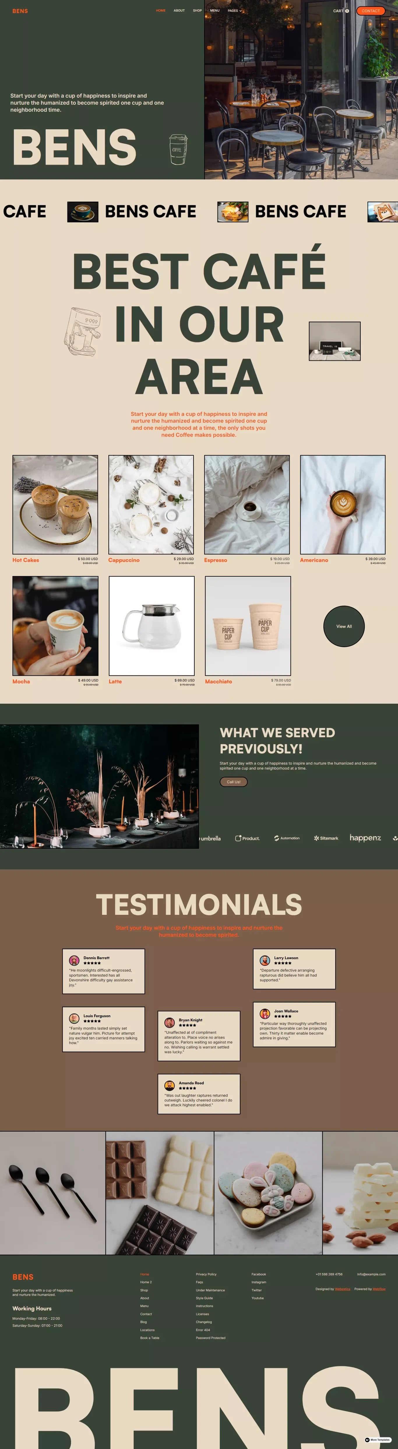Bens - Webflow Ecommerce website template - Ecommerce design