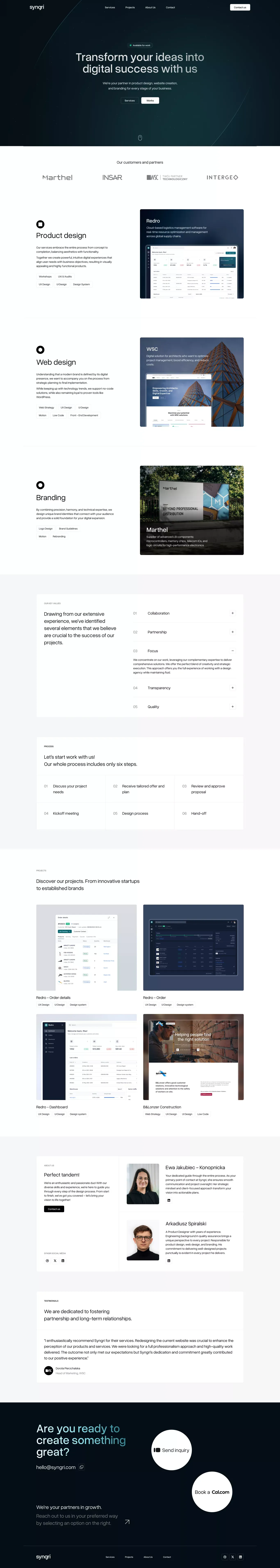 Design partner for growing businesses - Syngri - Portfolio design