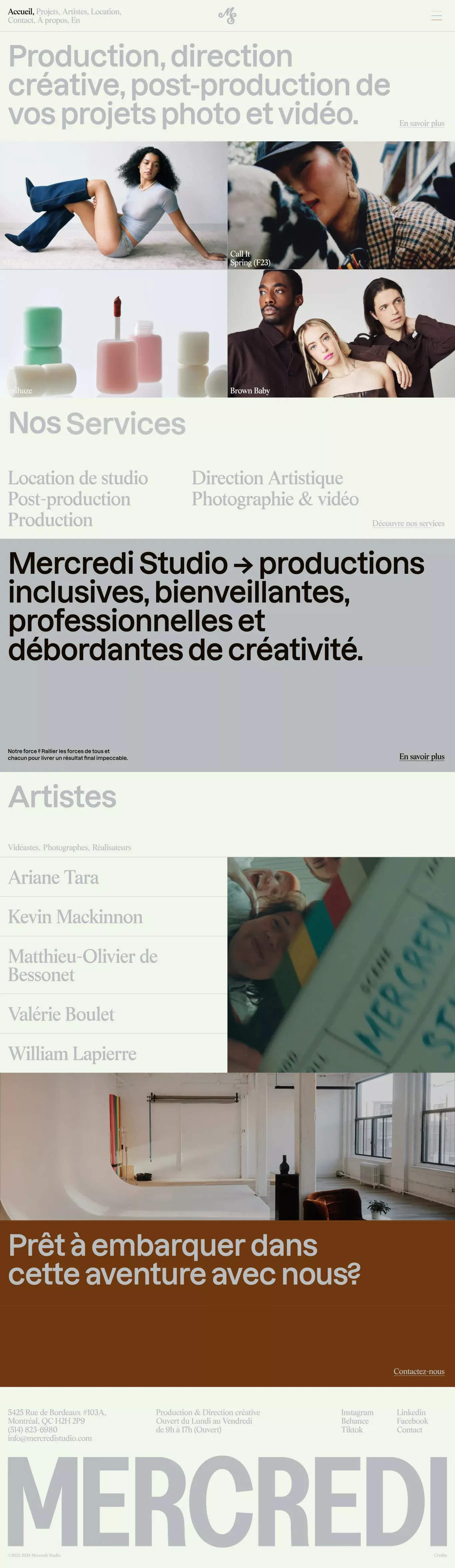 Mercredi Studio | Accueil - Portfolio design