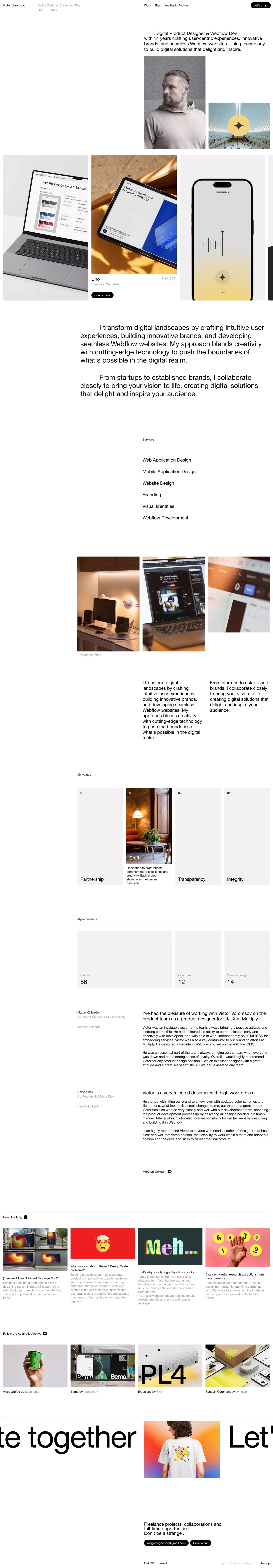 Digital Product Designer & Creative Director | 14 Years of UX Expertise | Webflow Developer - Portfolio design