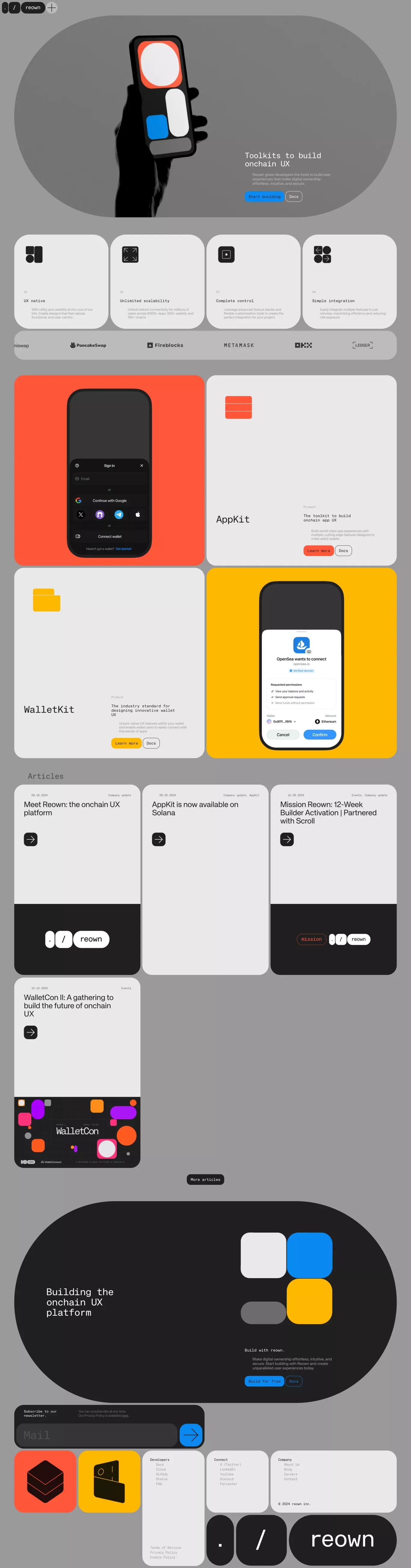 Reown | The onchain UX platform — Reown - Landing design