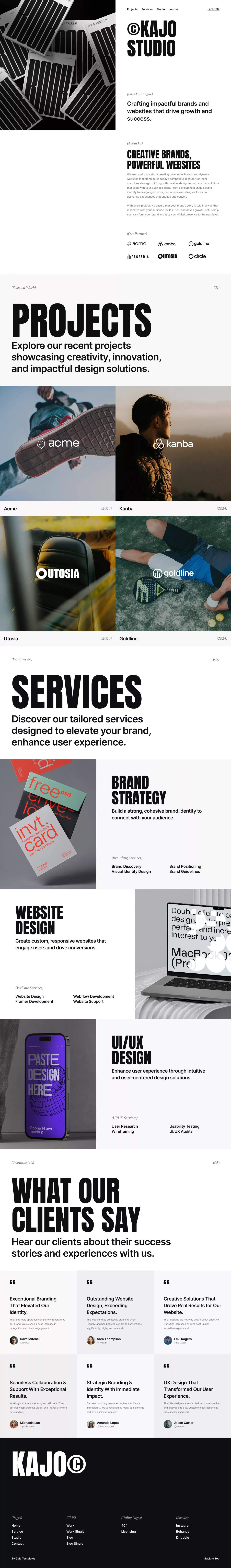 Kajo - Agency & Portfolio Framer Template - Template design