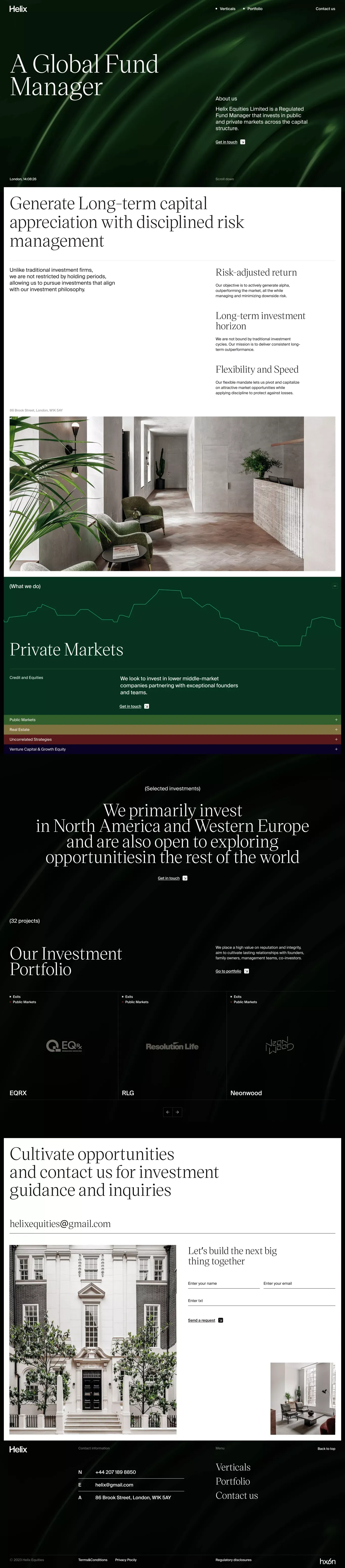 Helix - Long-Term Investment Fund Manager | London - Landing design