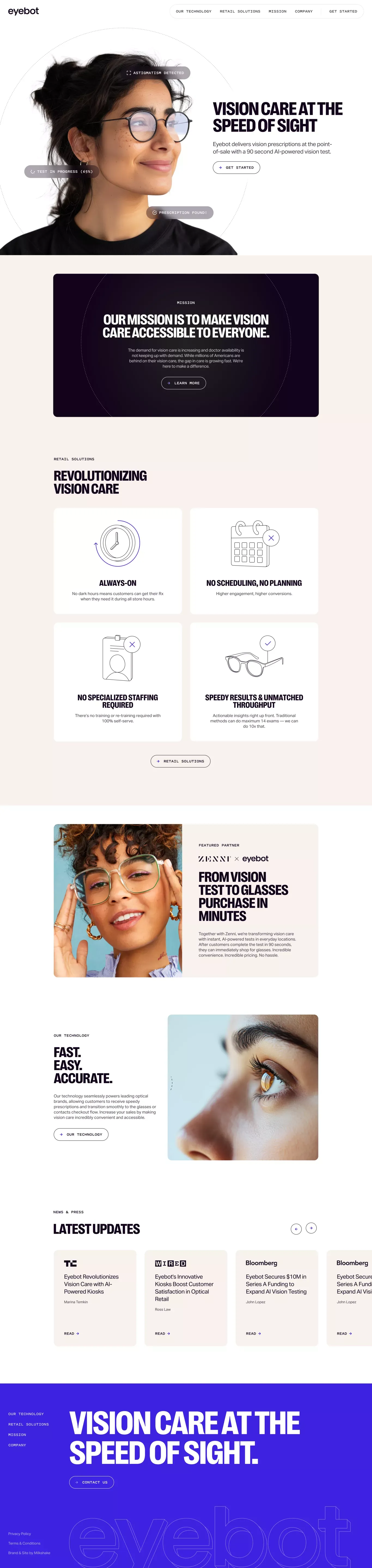 Vision Care at the Speed of Sight – Eyebot - Landing design
