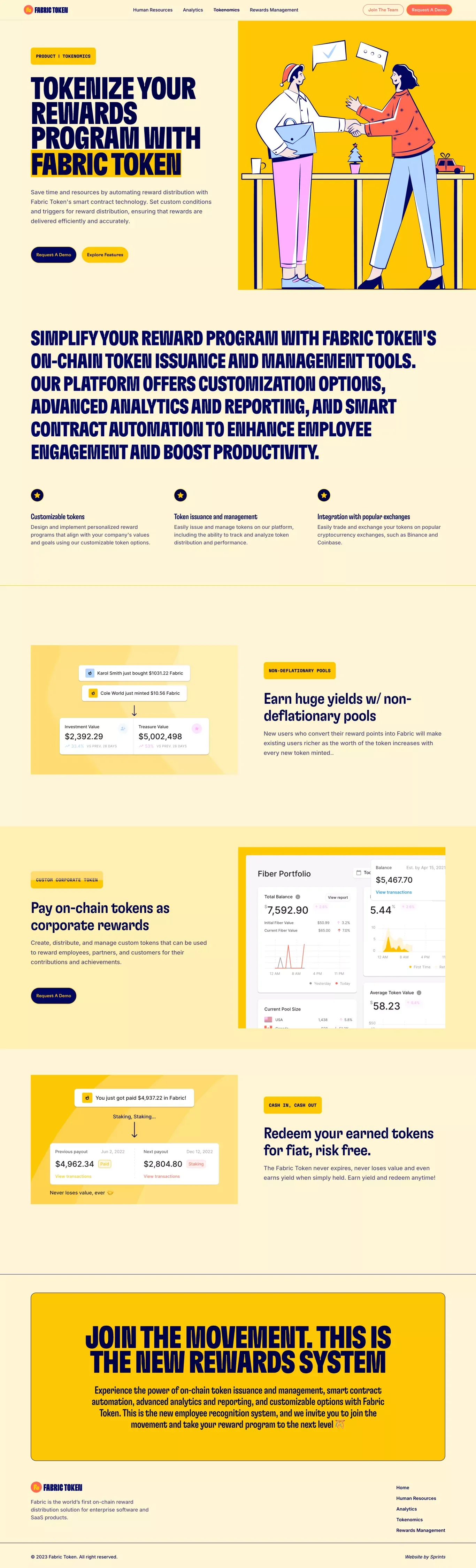 Fabric Token | The Web 3 Rewards Platform Ecosystem - Product page design