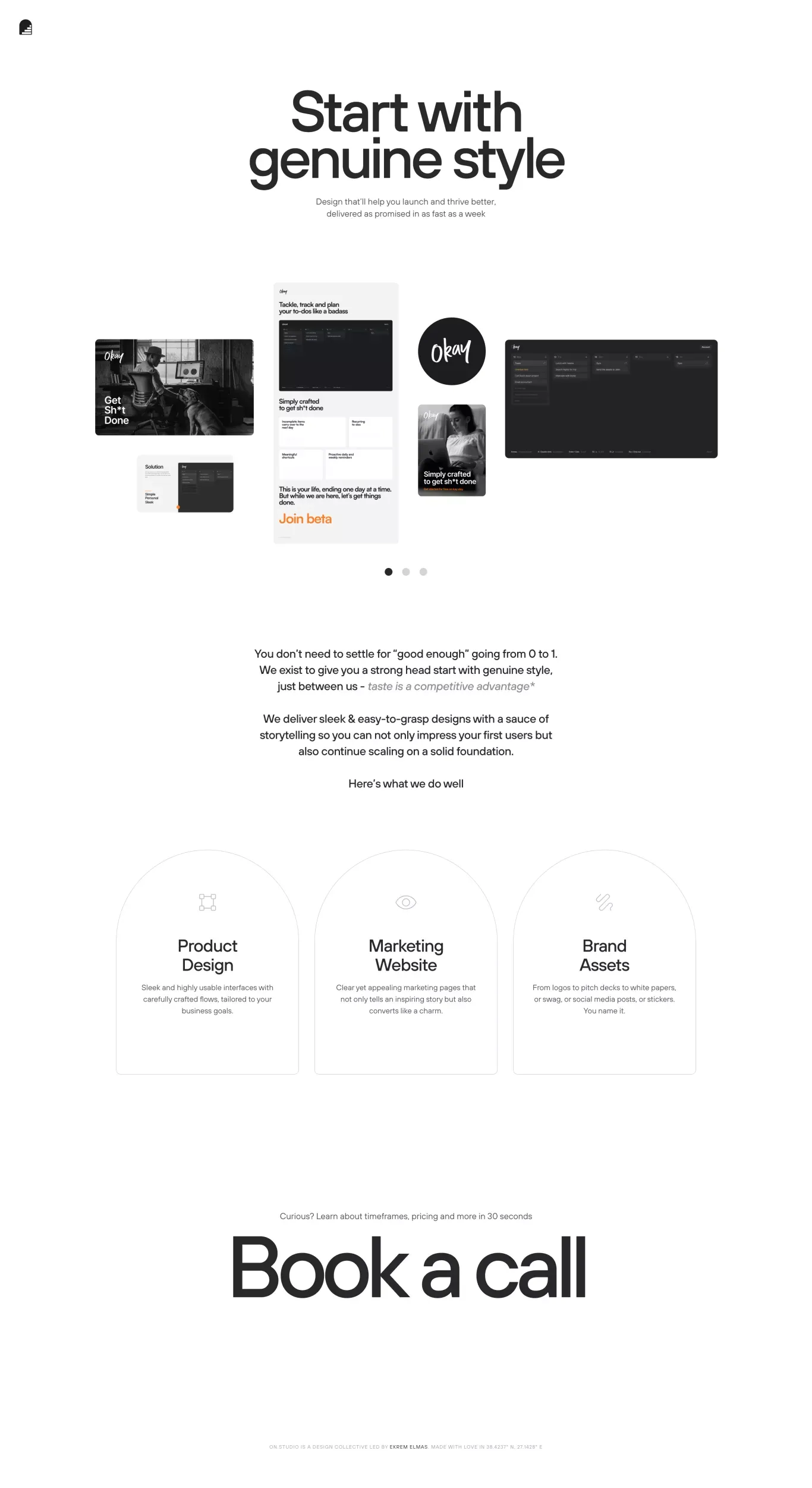 on.studio - Portfolio design