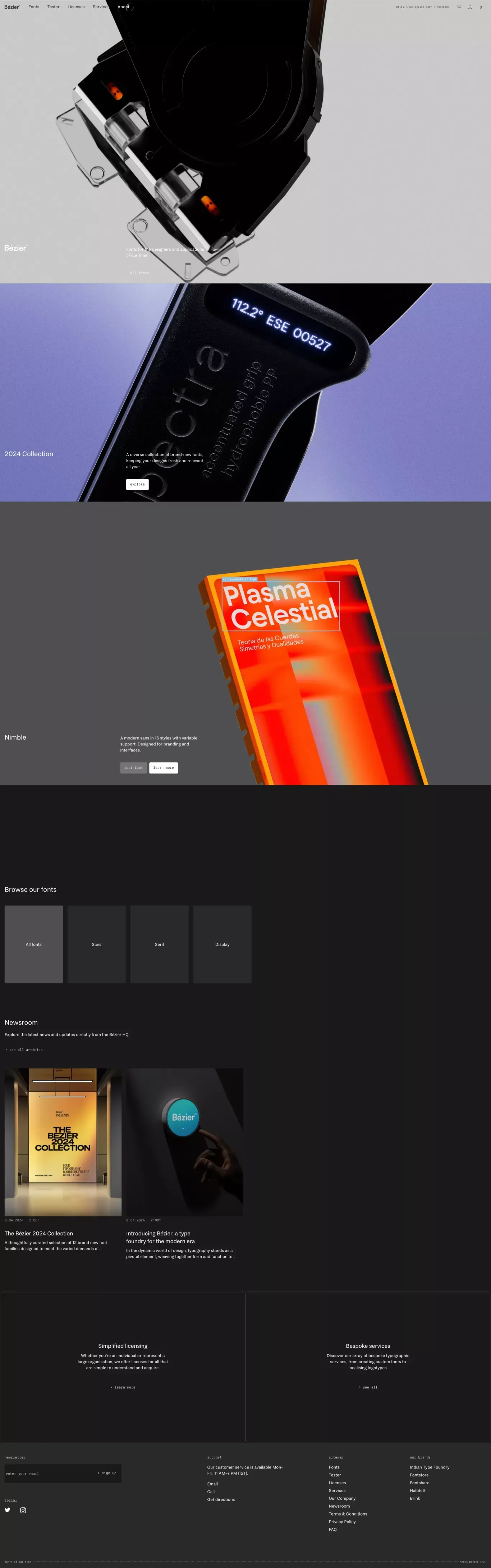 Bézier | Fonts of our time - Portfolio design