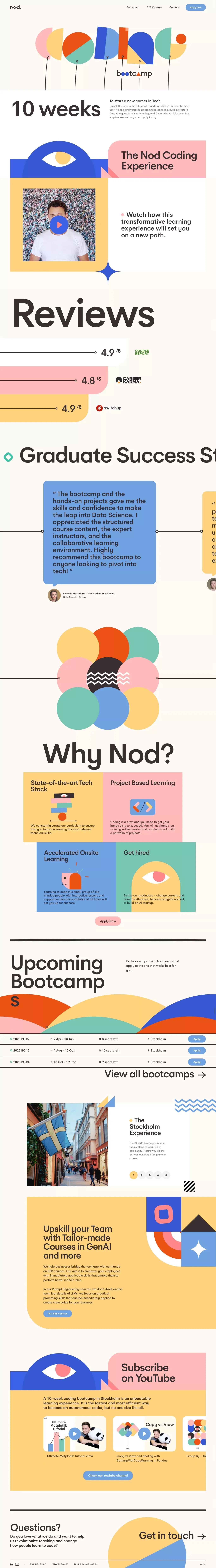 Nod Coding - Landing design