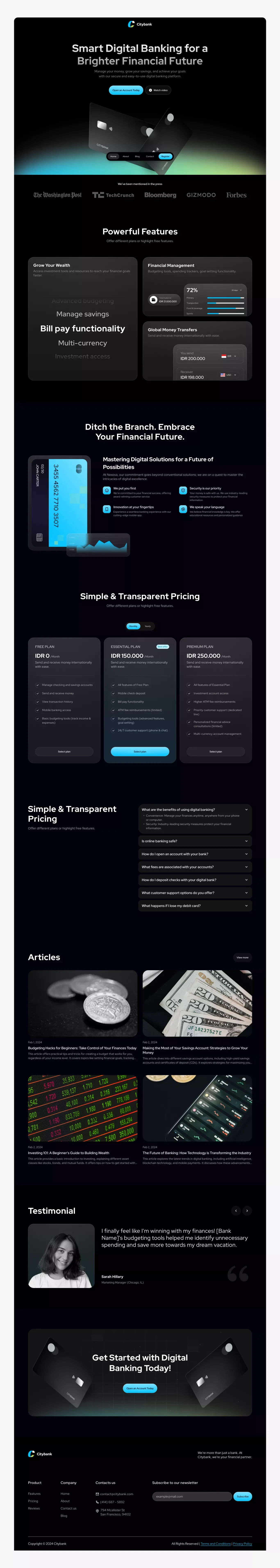Citybank - Landing design