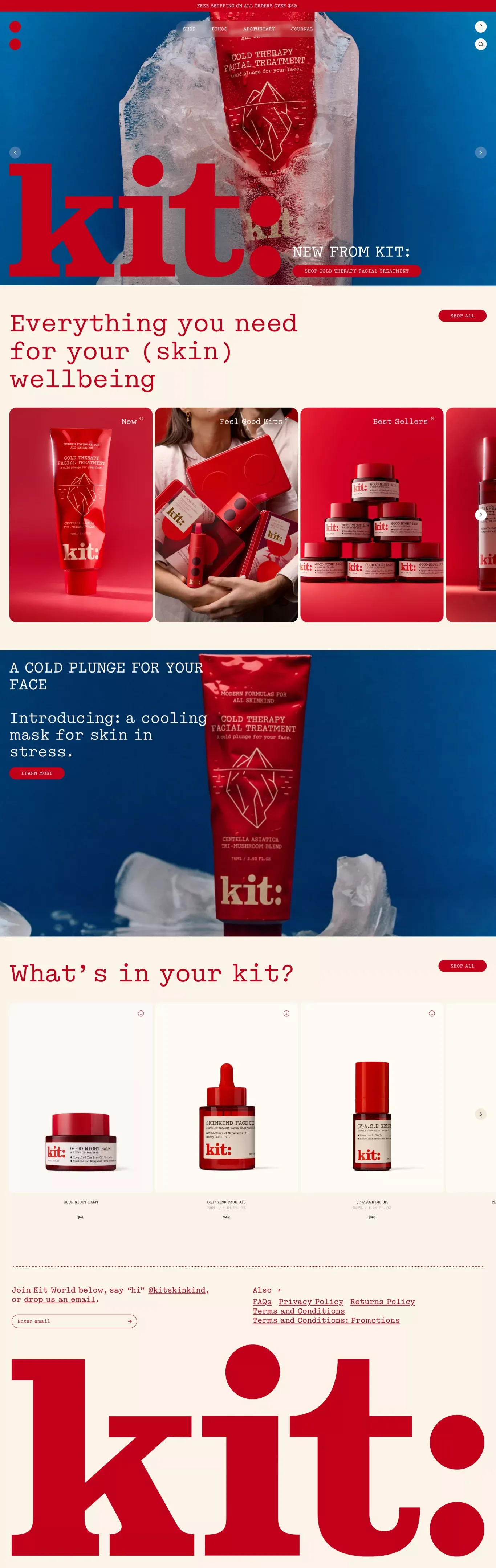 kit: | Modern formulas for all skinkind - Ecommerce design