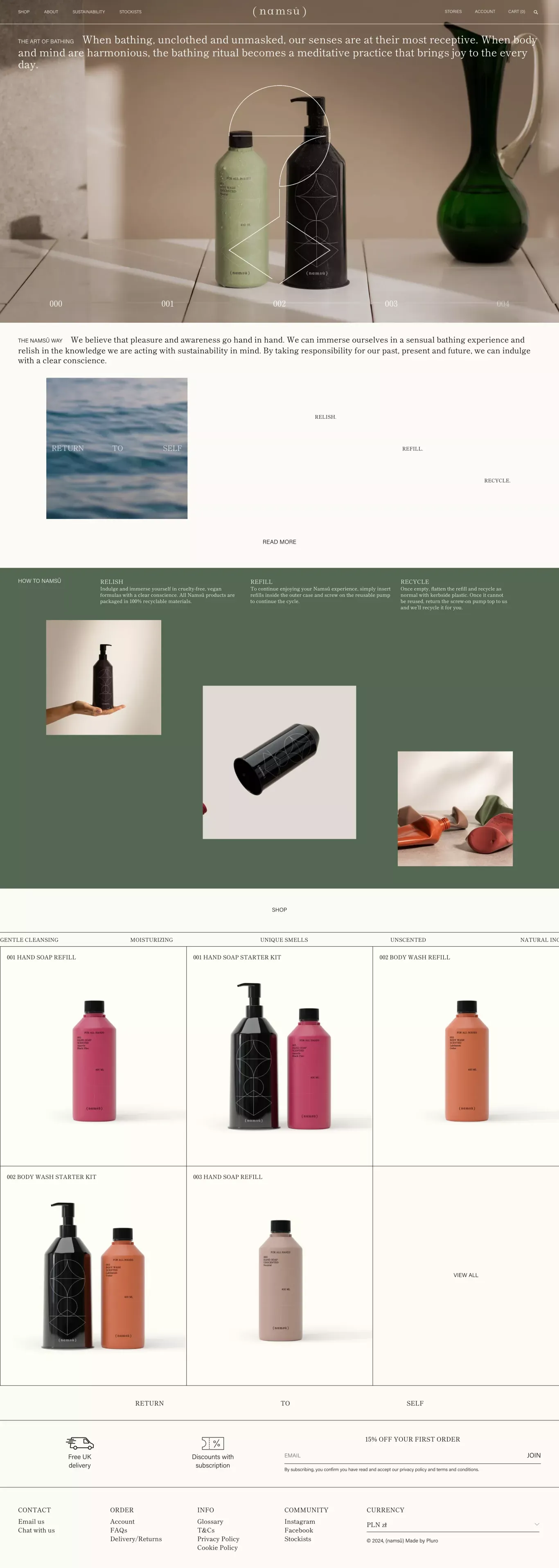 NAMSÛ | Indulgent, yet sustainable bathing experiences– (namsû) - Ecommerce design