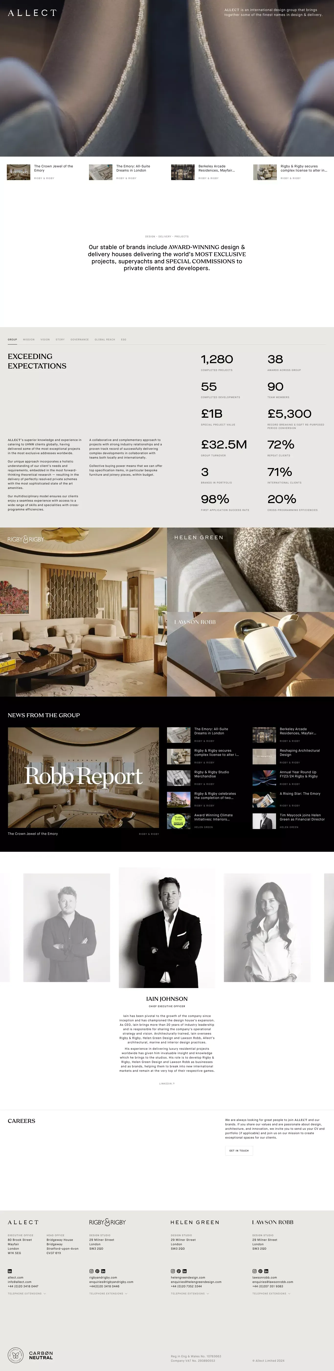 Allect | International Design Group - Landing design