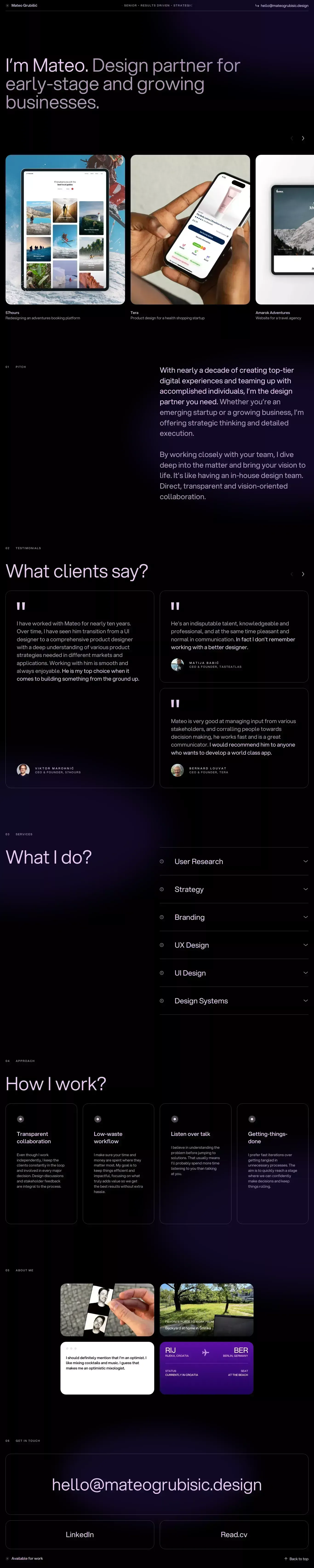 Mateo Grubišić - Portfolio design